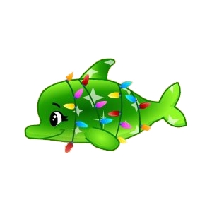 Green Festive Light Dolphin